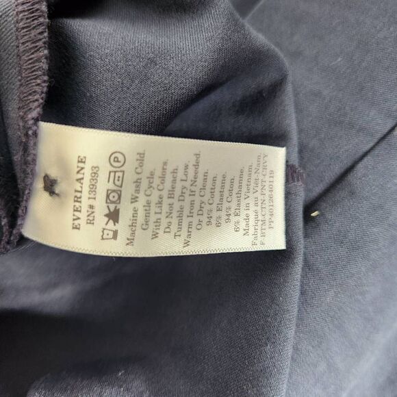 Everlane The Side-Zip Stretch Cotton Pants Navy Blue Size 6 Pull On Trousers - Picture 12 of 12